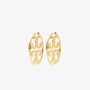 Tory Burch Miller Hoop Earrings Gold